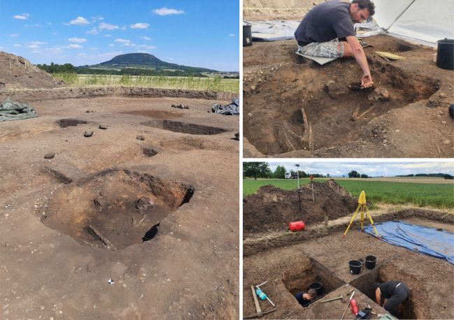 Čeští archeologové odkryli pod Řípem pohřební konstrukci podobnou megalitickým hrobkám. Foto: Martin Mykiska, archiv ZČU.